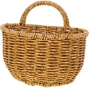 2pcs Retro Style Hanging Basket Storage Container Imitation Rattan Wall Decor Suitable for Kitchen Bathroom