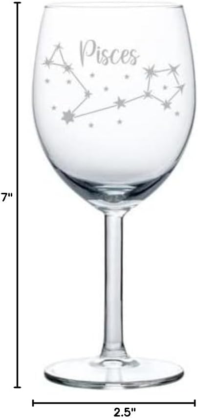 MIP Brand Wine Glass Goblet Pisces Star Zodiac Horoscope Constellation (10 oz)