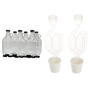 FastRack 64 oz Growler, 1/2 Gallon Glass Beer Growler, Half Gallon Glass Jug, Set of 6, Comes with 12 Extra Poly Seal Caps & Twin Bubble Airlock and Carboy Bung (Pack of 2)