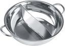 Stainless Steel Hot Pot with Divider, 27/29/31cm(10.6/11.4/11.4inch) Thick High Strength, Anti Deformation Hot Pot, Two Flavor Separation Induction Cooker Usable for Gas Furnace
