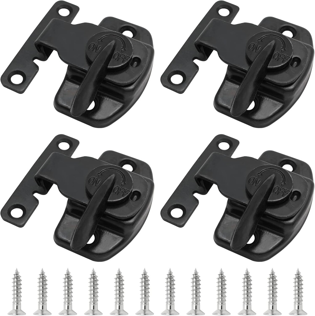 Biaungdo 4 Pieces Metal Dining Table Locks Dining Training Table Buckles Latches Table Connectors Leaf Latch Hardware Accessories(Black)