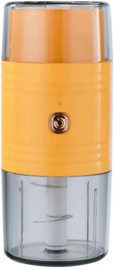 Orange Mini Food Processor with Dual Heads for Efficient Chopping of Vegetables, Meat, Fruits, and Nuts, Dry and Wet Separation