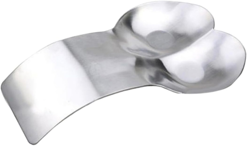 PRETYZOOM 430 Stainless Steel Double Spoon Rest Large Soup Spoon Rack Cutlery Tray Home Kitchen Utensil Holder Elegant Arc Design