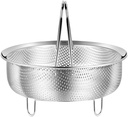 Food Grade Stainless Steel Steamer with Carrying Handle and Three-Legged Stand, Multi-functional Home Steamer and Drainer SUS304 Stainless Steel, Essential for Kitchen Cooking (8.7in)