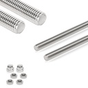 2 Pcs 304 Stainless Steel M10 Fully Threaded Rod,12"(305mm) Long Threaded Rod,Right Hand Threads，with Nuts (2, M10x305mm)
