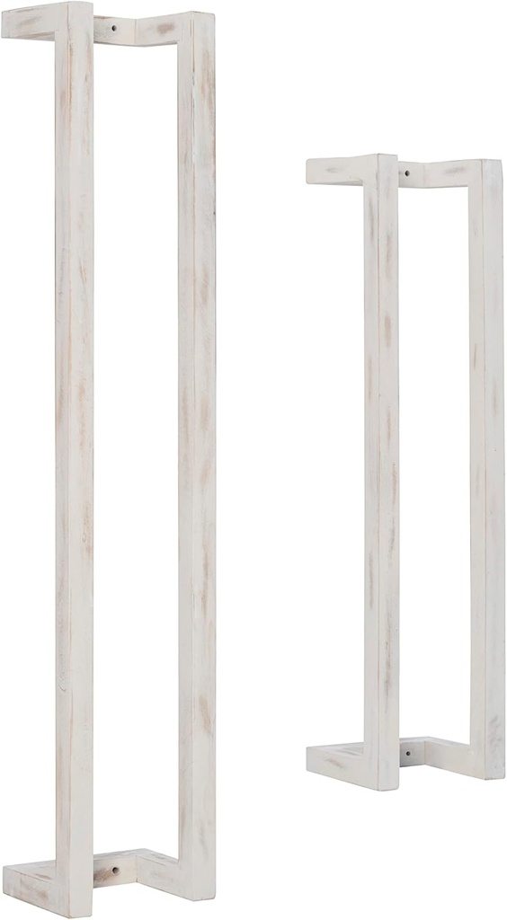 Powell Sumner White Wood Wall Mounted Towel Rack Set of 2
