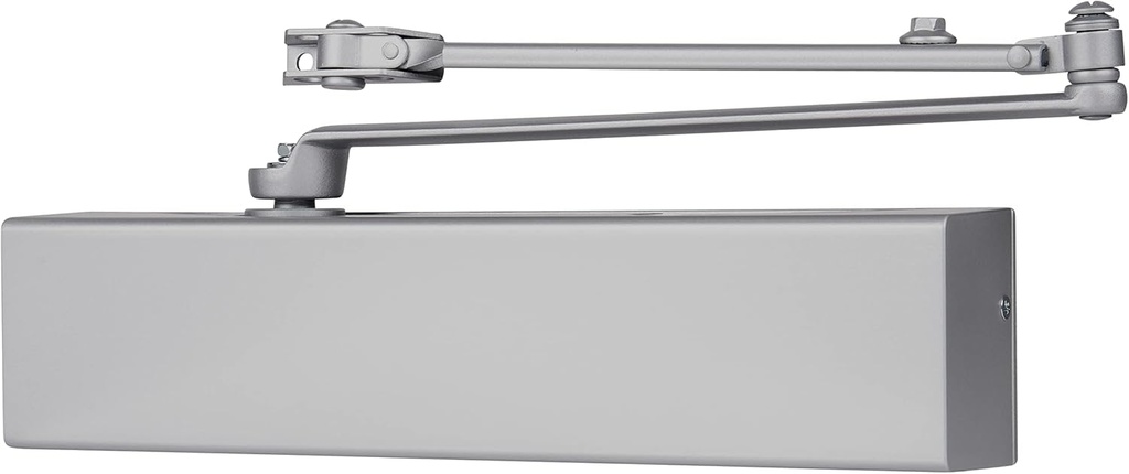 BRINKS Commercial - Heavy Duty All-in-One Commercial Door Closer, Aluminum Finish - Adjustable from Size 1 to Size 5 with a 180-Degree Opening Range