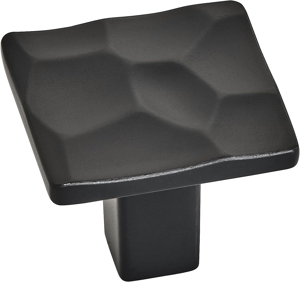 Amerock | Cabinet Knob | Matte Black | 1-3/16 inch (30 mm) Length | Kamari | 1 Pack | Drawer Knob | Cabinet Hardware
