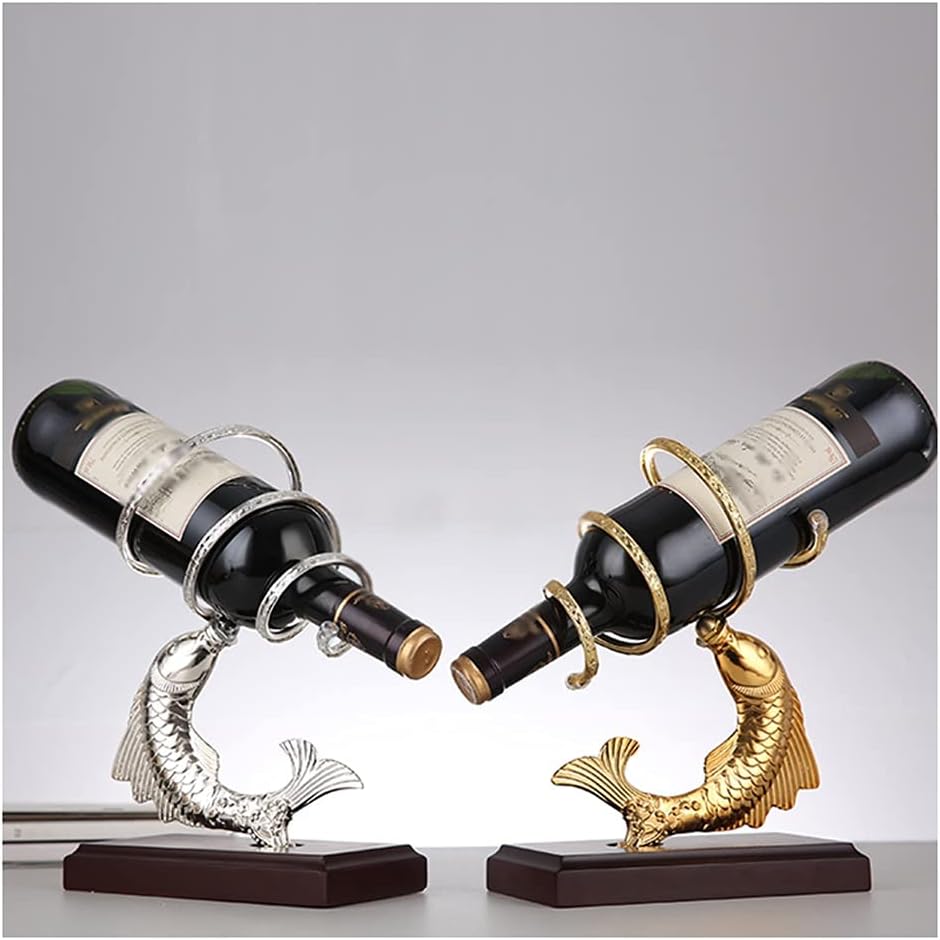 Wine Racks Countertop Carp Wine Bottle Holder Stands，Single Resin Figurines Tabletop Wine Racks Animal Statues Home Crafts，for Wine Cellars Storage Rooms Bars Small Wine Rack (Color : C)