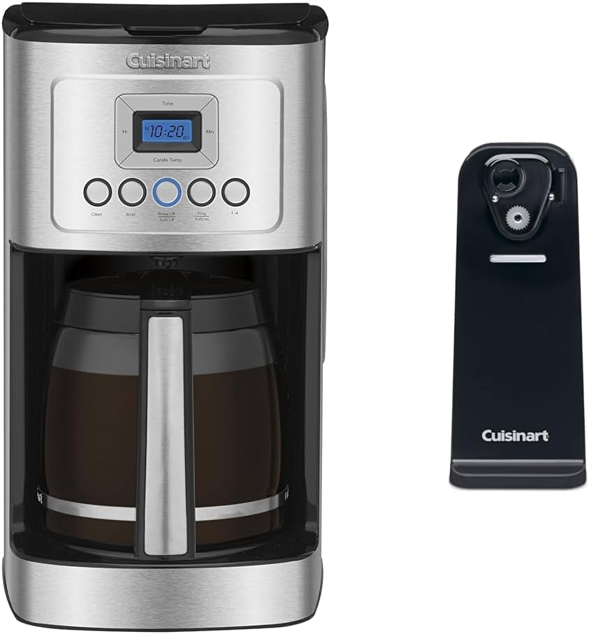 Cuisinart Coffee Maker, 14-Cup Glass Carafe, Fully Automatic for Brew Strength Control & 1-4 Cup Set & CCO-50BKN Deluxe Electric Can Opener, Black