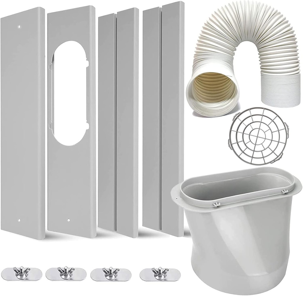 Portable Air Conditioner Kit with Hose, Adjustable Window Seal with 5.9 Inch Diameter 59" Length Hose for Vertical/Horizontal Window