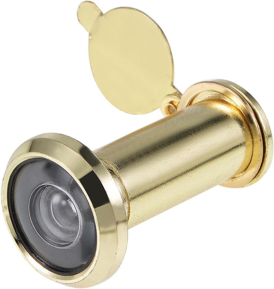 Home and Garden Parts Brass 220-degree Door Viewer with Cover for 35-55mm Doors Polished Gold Finish #CN/251024/14428