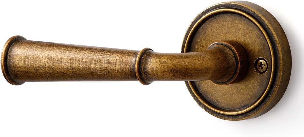 Passage Door Handle Antique Brass Retro Door Lever,Interior Closet Hallway Kitchen Pantry Vintage DoorHandle, Aluminium Alloy Handle Lever, 1 Pack