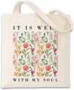 Christian Canvas Tote Bag Reusable Grocery Bag for Work Beach Travel, Women Cotton Cloth Totes Gift for Mom Grandma Friends