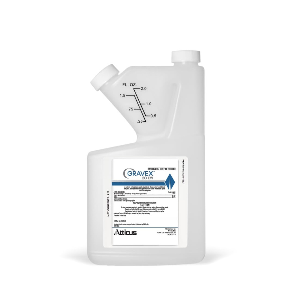 Atticus Gravex 20EW Fungicide (16 oz) - Myclobutanil 19.7% - Systemic Fungus Control for Lawns, Landscapes, & Greenhouses - Brown Patch, Anthracnose, Powdery Mildew, Scab, Rust, Red Thread, Black Spot