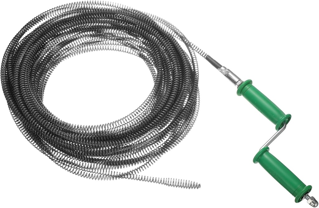 HARFINGTON Drain Cable 2/5" (10mm) Dia. 65.7ft Manual Drain Cleaning Auger Cables with Drill Connector Flexible Spring Unclog Hair for Bathroom Kitchen Toilet Bathtub Sewer Sink