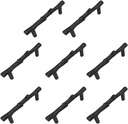 Jinyuanchao 8PCS Black Branch Handles, Twig Tree Branch Drawer Pulls Rustic Alloy Leaf Cabinet Pulls Kitchen Dresser Cabinet Door Handles Knobs (8 Pack, 3" Hole Distance, Black)