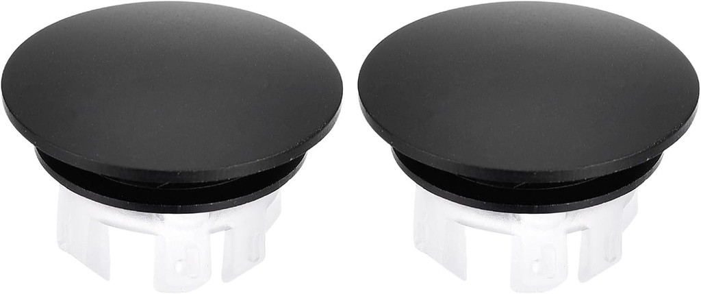 uxcell Sink Trim Overflow Cover, 2Pcs Sink Overflow Rings Bathroom Kitchen Basin Drain Cover Hole Insert in Round Cap, Black