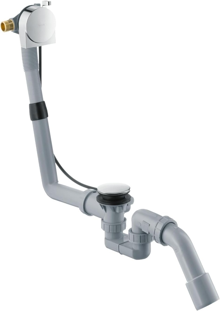 hansgrohe Complete Set for Exafill S Bath Filler with Waste and Overflow Set, Standard Bathtub, Chrome