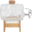 Pilipane Thickened Glass Sealed Wine Jar Dispenser with Faucet, Drink Dispenser Barrel, Airtight & Leak Proof Glass Whiskey Barrel, Liquor Dispenser Gifts, for Fridge, Iced Tea, Lemonade, Bar, Party