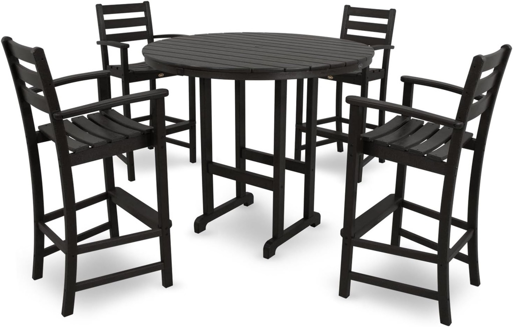 Trex Outdoor Furniture TXS119-1-CB Monterey Bay 5-Piece Bar Set, Charcoal Black