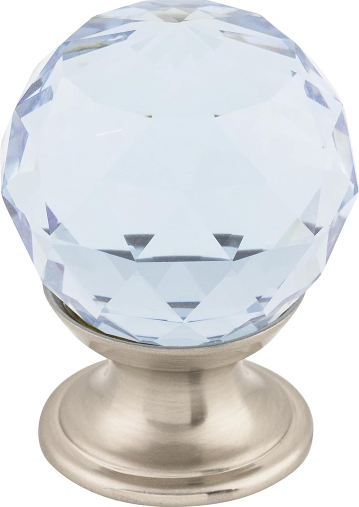 Top Knobs TK113BSN Crystal Collection 1-1/8" Light Blue Crystal Knob w/ Brushed Satin Nickel Base