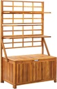 vidaXL Patio Storage Box with Integrated Trellis - Versatile Outdoor Furniture made of Solid Acacia Wood – Adjustable Shelves, Water-Resistant Bag Included – Perfect for Storage, Plant Stand