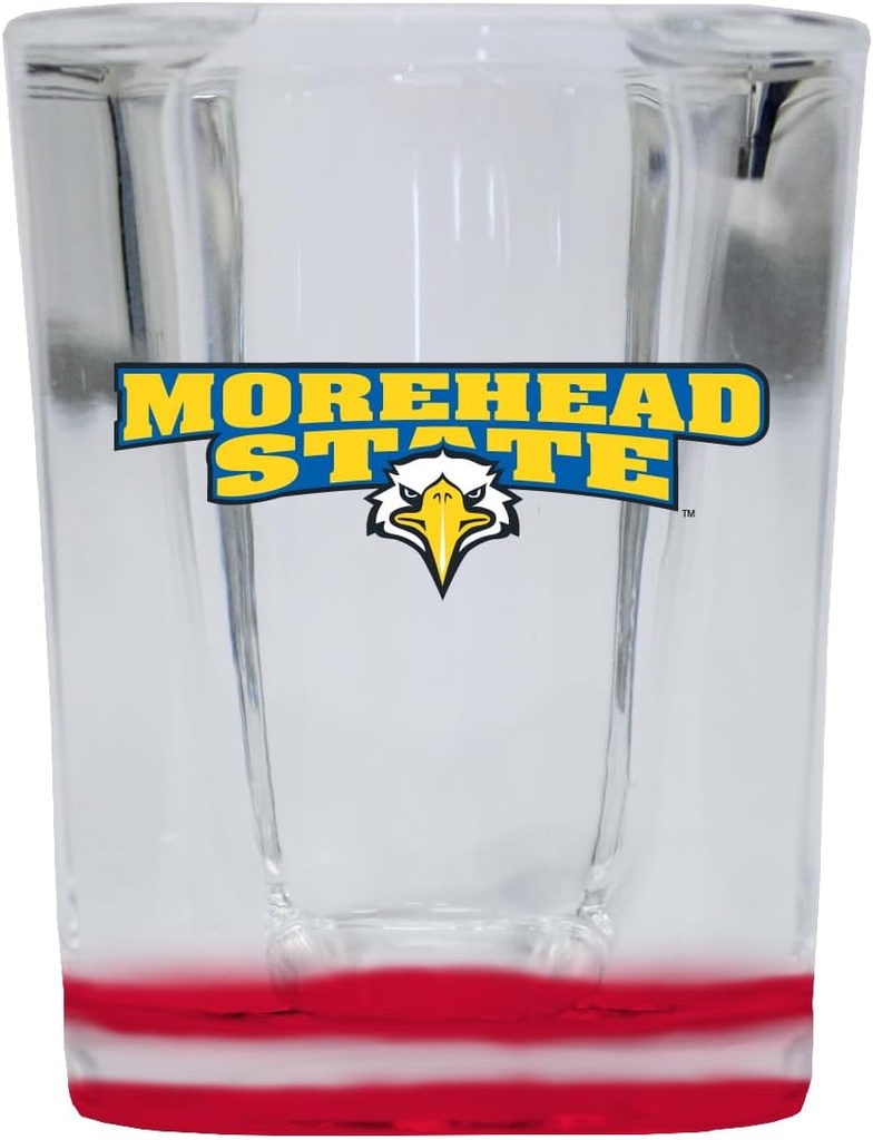 R and R Imports Morehead State University 2 Ounce Shot Glass Square Red Base Officially Licensed Collegiate Product 2-Pack