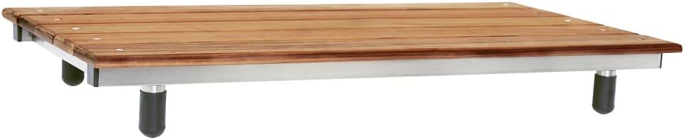 30" x 15" Bridgeport Removable Tub Seat with Natural Teak Wood 3" Slats