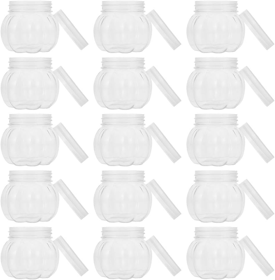 UPKOCH 24pcs Pumpkin Shaped Candy Jar Transparent Storage Container for Halloween Treats for Dried Fruits Snacks Biscuits Multi-functional Decoration Organization