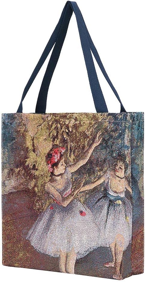 Signare Tapestry Foldable Tote Bag Reusable Shopping Bag Grocery Bag inspired by Edgar Degas (GUSS-ART-ED-BLR-2)
