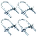 4 Sets M6 U Bolts 1 Inch Wide, Round U-Bolts with Frame Plates, Nuts, and Washer, Zinc Plated Steel U Clamp for Trailers, Boats (25 mm x 70 mm