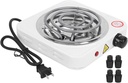 Stainless Steel Portable Single Tube Electric Stove - 1000W, White, US Plug, 110V