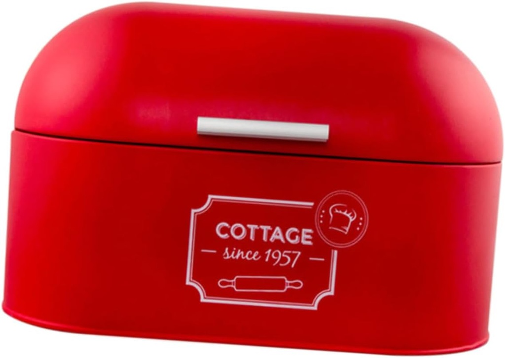 Garneck Creative Red Metal Bread Box for Kitchen Storage Multifunctional Food Container for Home Bakery Coffee Shop Organizer with Easy to Clean and Protects Bread Freshness