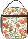 Peach Lunch Box for Adults Kids Women Men Fruit Lunch Bag Cooler Tote Reusable Insulated Lunch Bag Container Gifts for Office Picnic Travel Work School