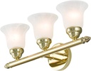 Livex Lighting 1063-02 Neptune 3 Polished Brass Bath Light, 19 x 6.75 x 8.625