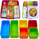 Silicone Bento Lunch Boxes Dividers Set, Reusable Thicked Bento Bundle LunchBox Dividers Lunch Bentobox Accessories, Dishwasher Safe
