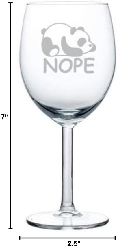 Wine Glass Goblet Panda Nope Funny (10 oz)