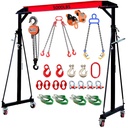 Adjustable Gantry Crane - 2 Ton (5000Lbs) Capacity Portable Hoist Frame, Shop Crane Hoist, Trolley, Sling, Shackles, Hooks and Festoon System, Lifting Gantry for Factories, Warehouses, Garage (2 Ton)