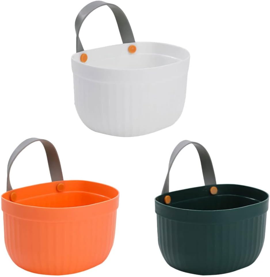 3pcs Wall Basket for Kitchen and Bathroom Storage Decorative Hanging Baskets for Garlic Ginger and Vegetables Modern Farmhouse Style