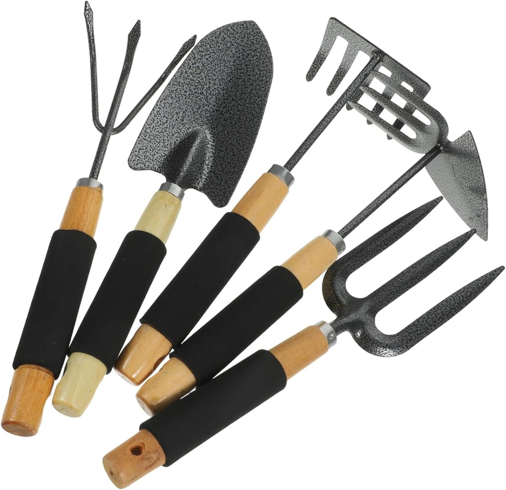 VICASKY 1set Hand Garden Tools Kit Lightweight Gardening Accessories for Planting Digging and Weeding Includes Trowel Rake Prong Cultivator for Potted Plants and Outdoor Use