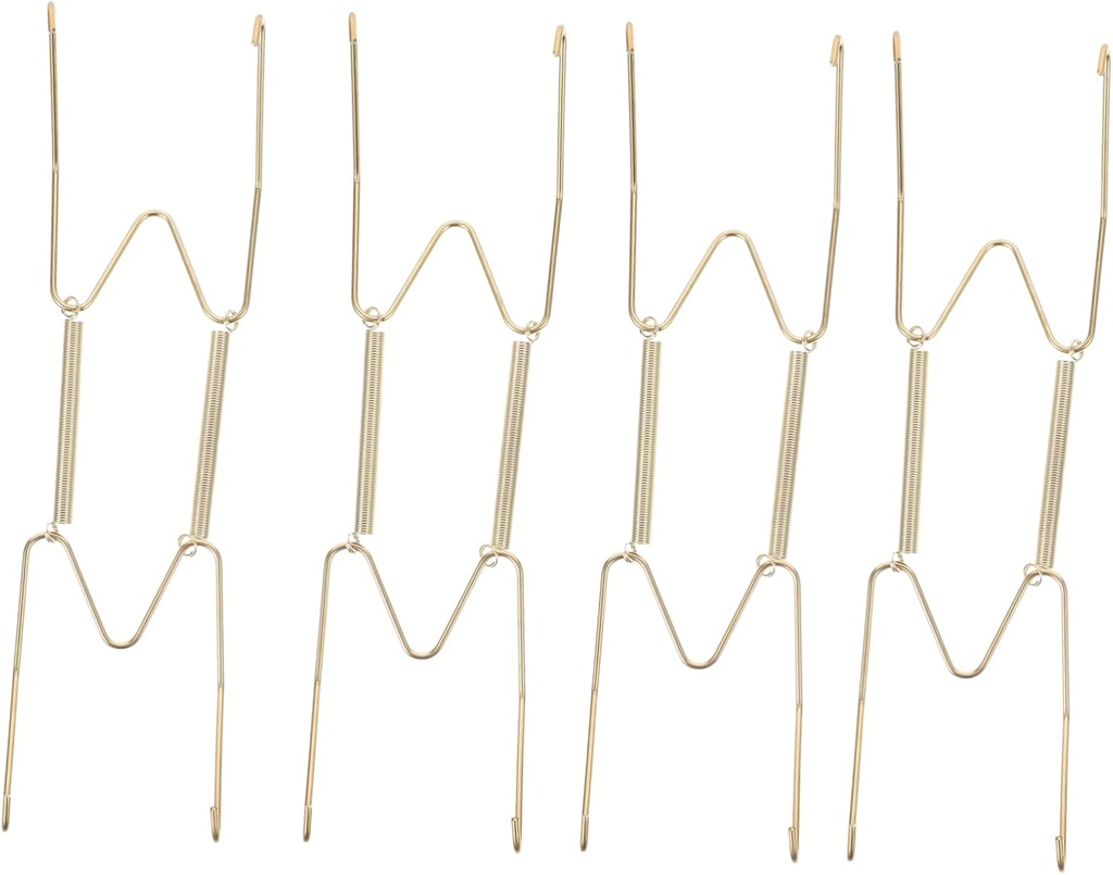 Spring Plate Hangers Metal Wall Hooks 8 Inches Round or Square Plate Easy Install Decorative Holder