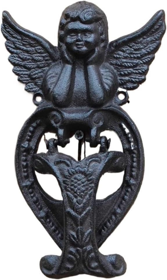 Angel Door Knockers, Front Door Cast Iron Knocker,Home Garden Retro Decoration Barn Door Handle