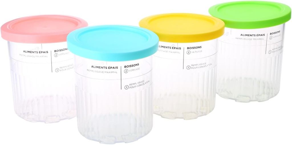 4 Pieces Ice Cream Pints Cups for NC501 - Series Ice Cream Maker Replacements Storage Jar with