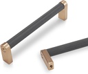 10 Pack 5 inch(128mm) Black and Champagne Bronze Kitchen Cabinet Handles Knurled Cabinet Pulls Black Drawer Pulls Kitchen Cabinet Hardware Handles Dresser Handles
