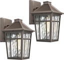 Darkaway Outdoor Sconce Lights Wall Light Fixtures, Exterior Porch Light Outdoor Sconce Anti-Rust Waterproof Aluminum Outside Light with Water Ripple Glass for Patio Yard Doorway Garage
