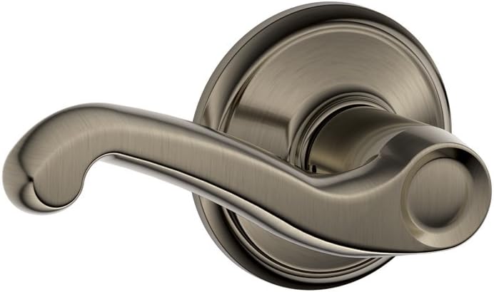 SCHLAGE F10FLA620 Flair Passage Lever, Antique Pewter
