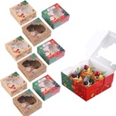 18 Pack Christmas Cupcake Boxes Festive Adorable Holiday Design Bakery Treat Packaging for Gift Giving Parties Desserts Muffins Pastries Tarts Convenient 4 Count Sweet Treat Container