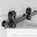 40 inch Bifold Barn Door Hardware Track Kit for Two 18 inch Closet Doors,Top Mount Sliding System,Heavy Duty Roller,Smoothly and Quietly,Black(Bifold Door Not Included)