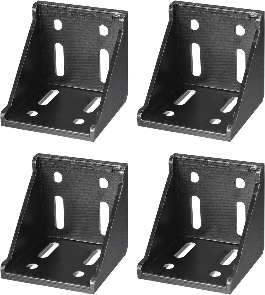 uxcell 4Pcs Inside Corner Bracket Gusset, 78x78x79mm 8080 Angle Connectors for 8080 Series Aluminum Extrusion Profile Black